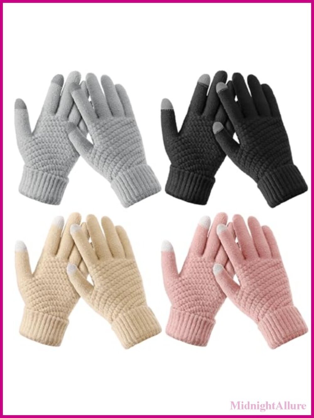 Womens Winter Gloves Warm Soft Touchscreen Wool Cold Weather